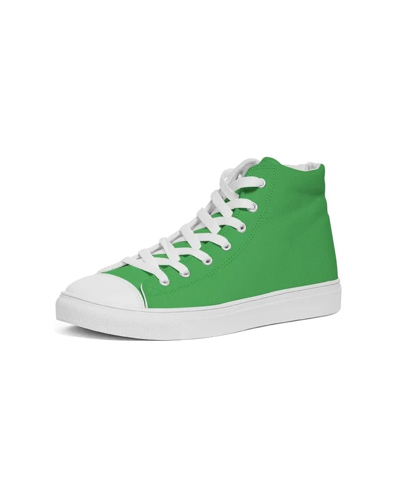 Bright Green Women's High-top Canvas Sneakers | Women's | Bright Pure Green | C75M0Y100K0