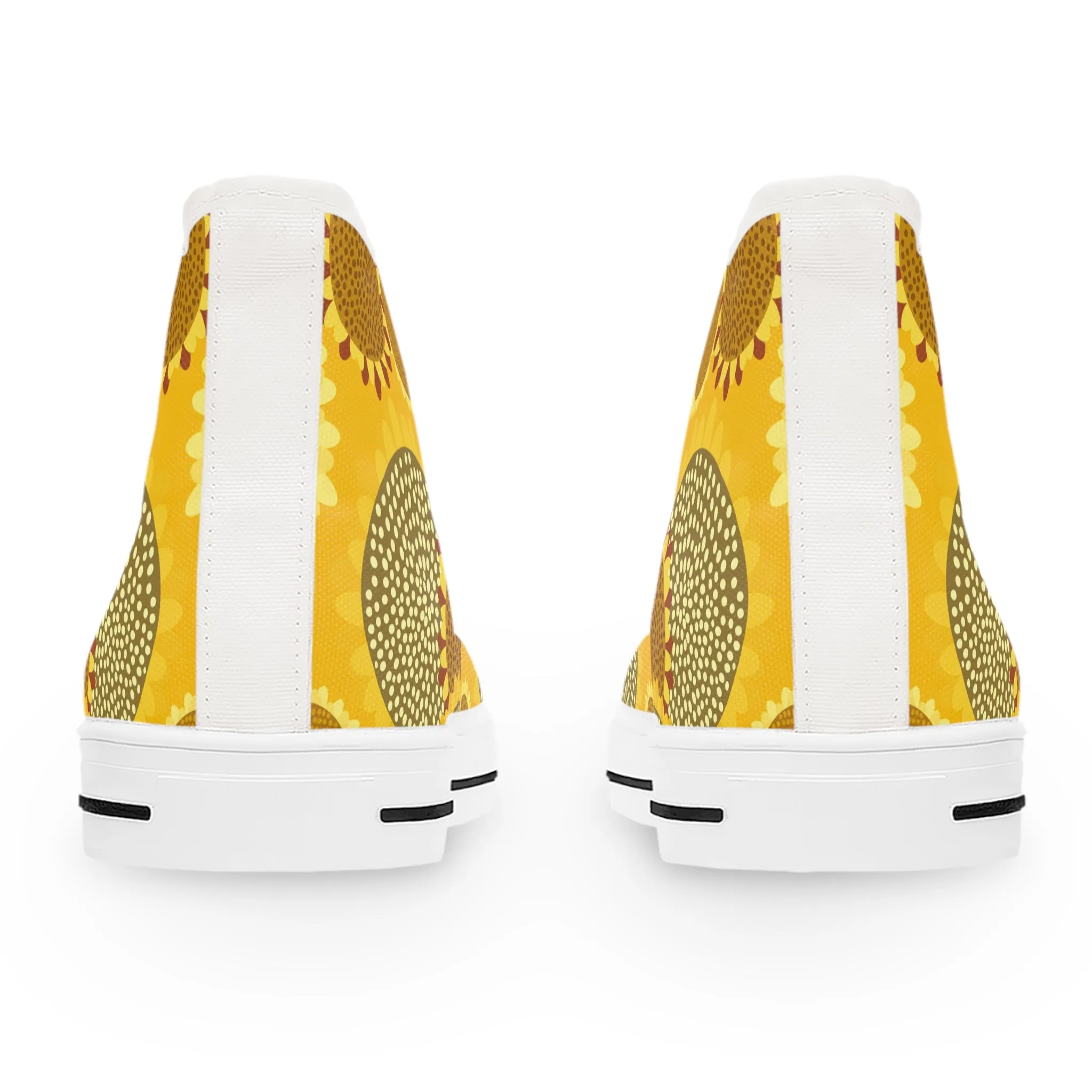 Bright Sunflowers on a Yellow Background Women's High Top Sneakers