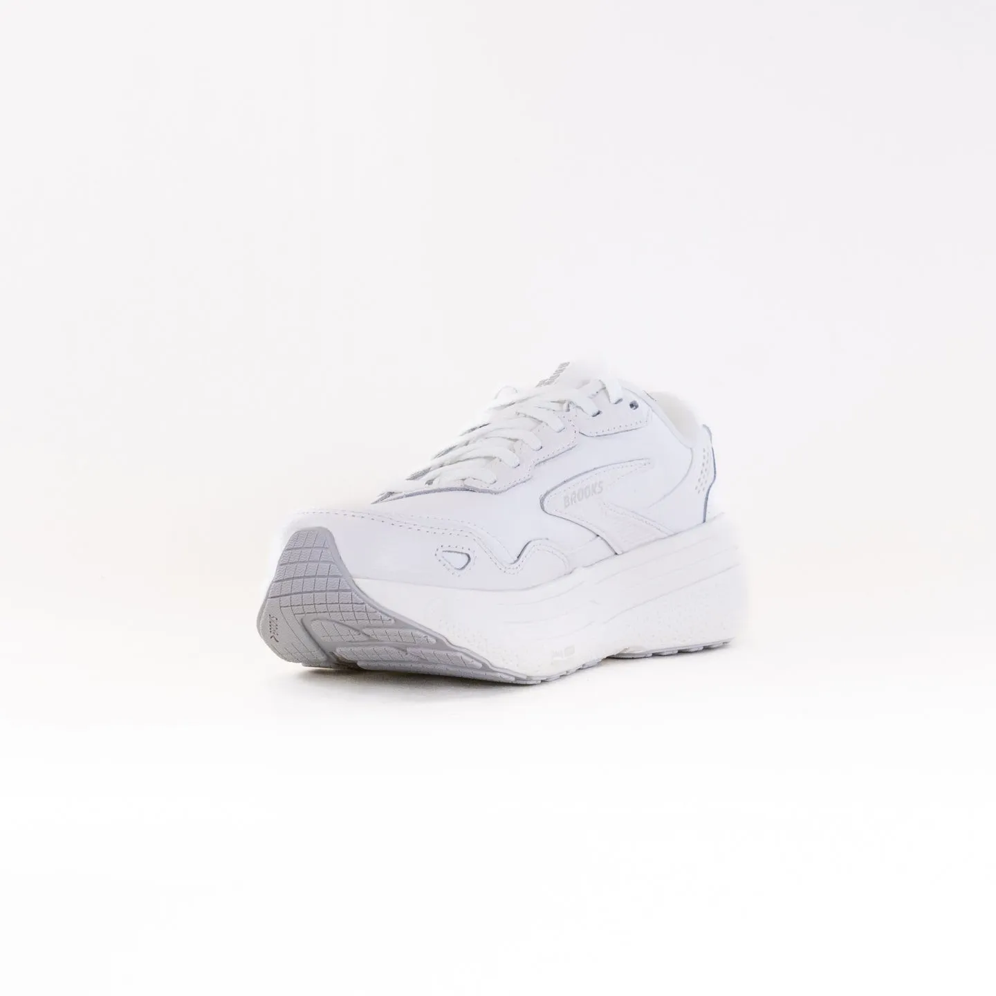 Brooks Ghost Max Leather (Men's) - White/White