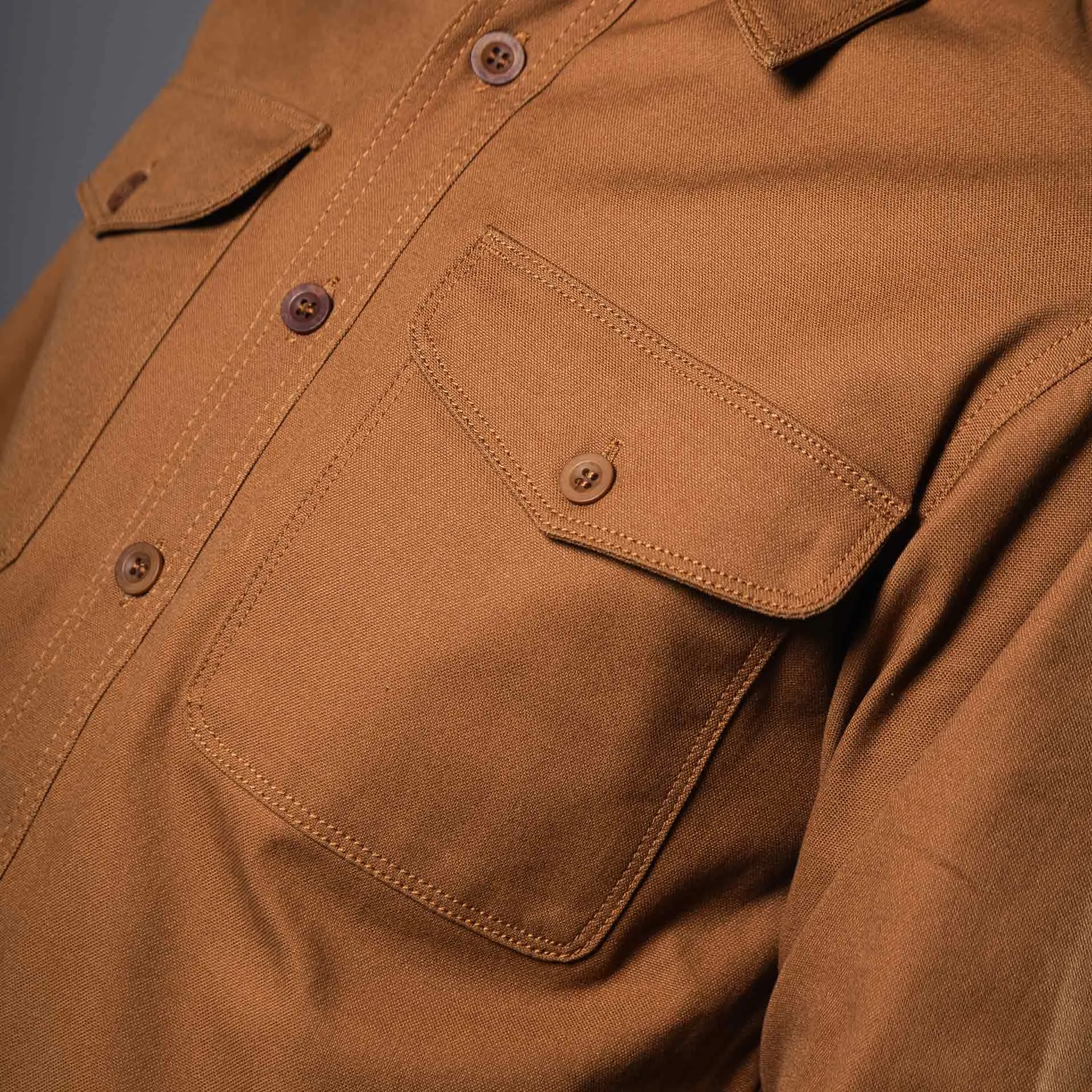 BWS-04 SCOUT OVERSHIRT 9 oz. brown selvedge duck canvas