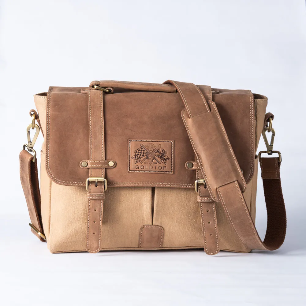 Canvas & Leather Messenger Bag