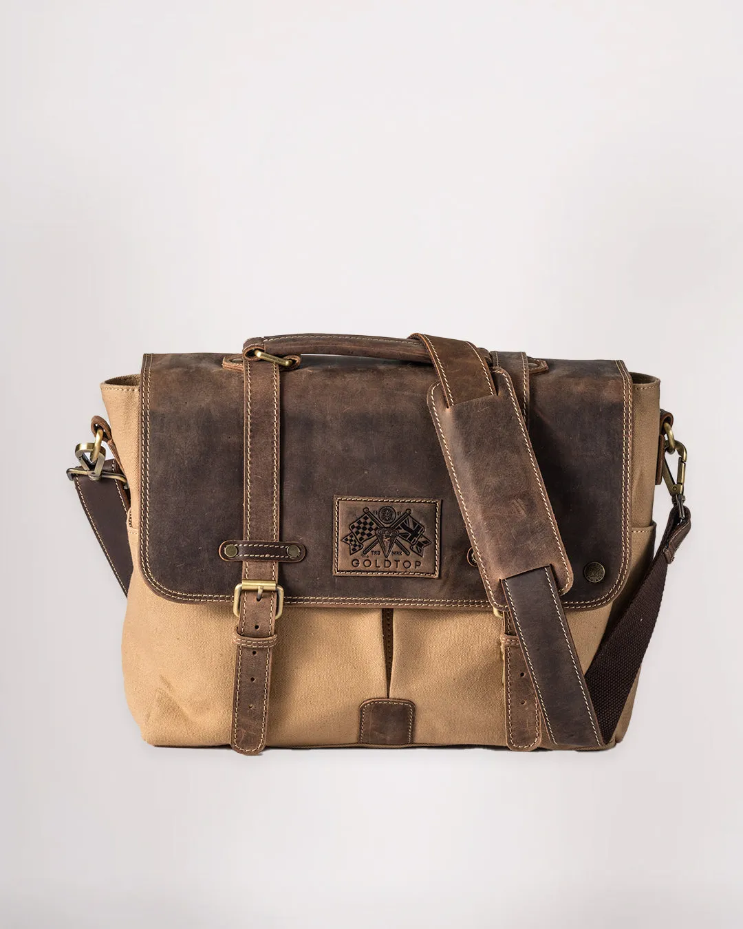 Canvas & Leather Messenger Bag