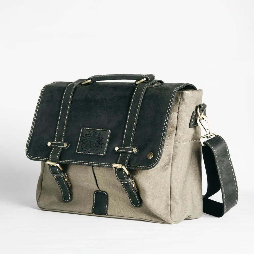 Canvas & Leather Messenger Bag