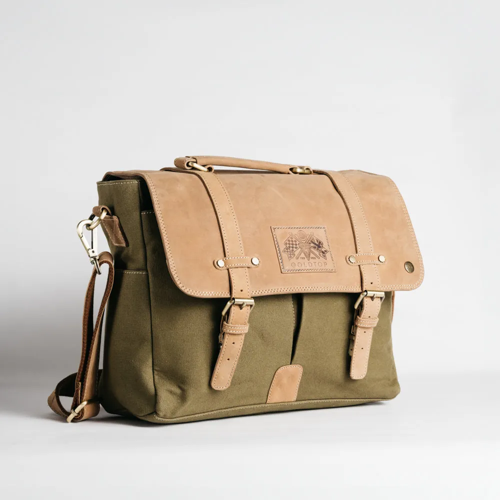 Canvas & Leather Messenger Bag