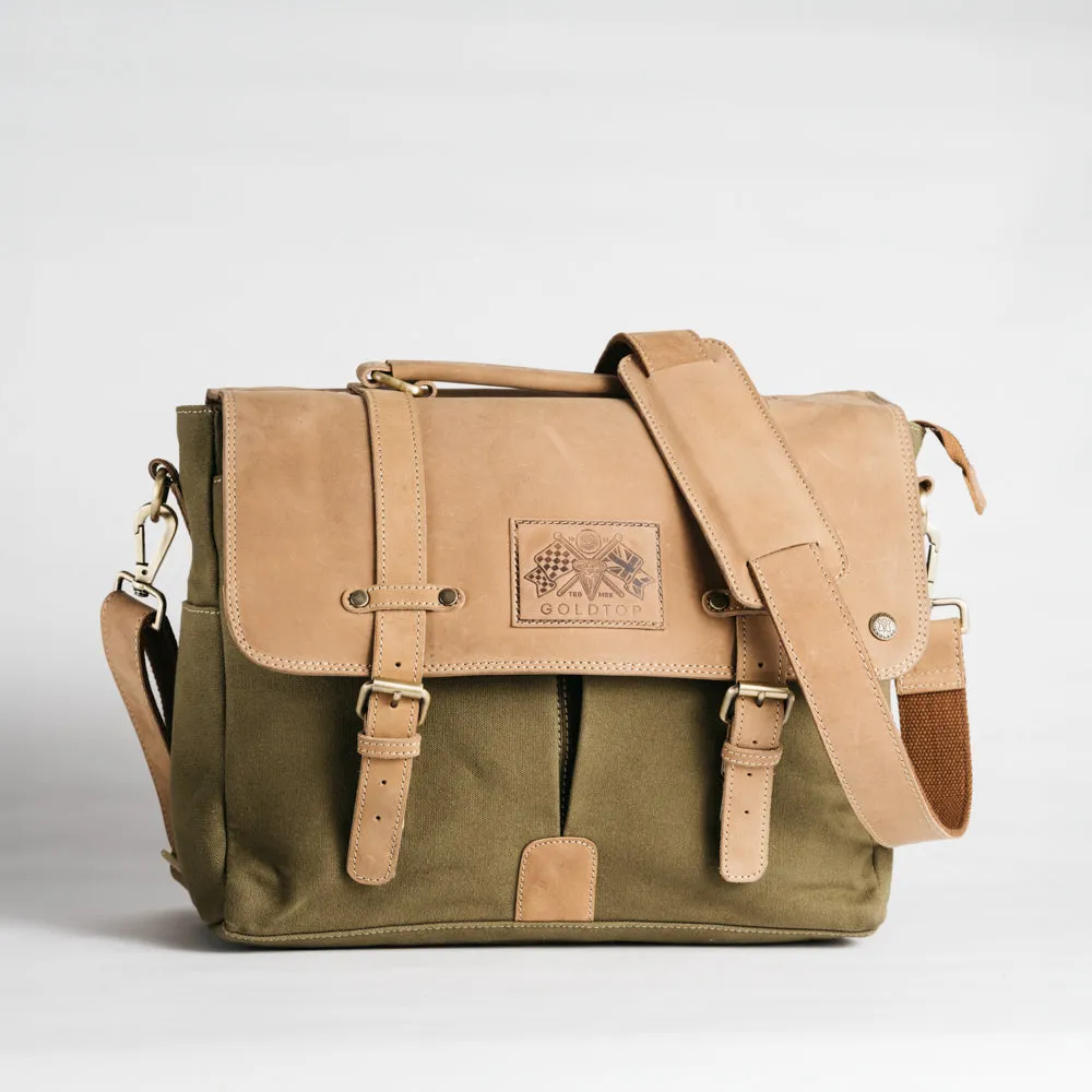 Canvas & Leather Messenger Bag