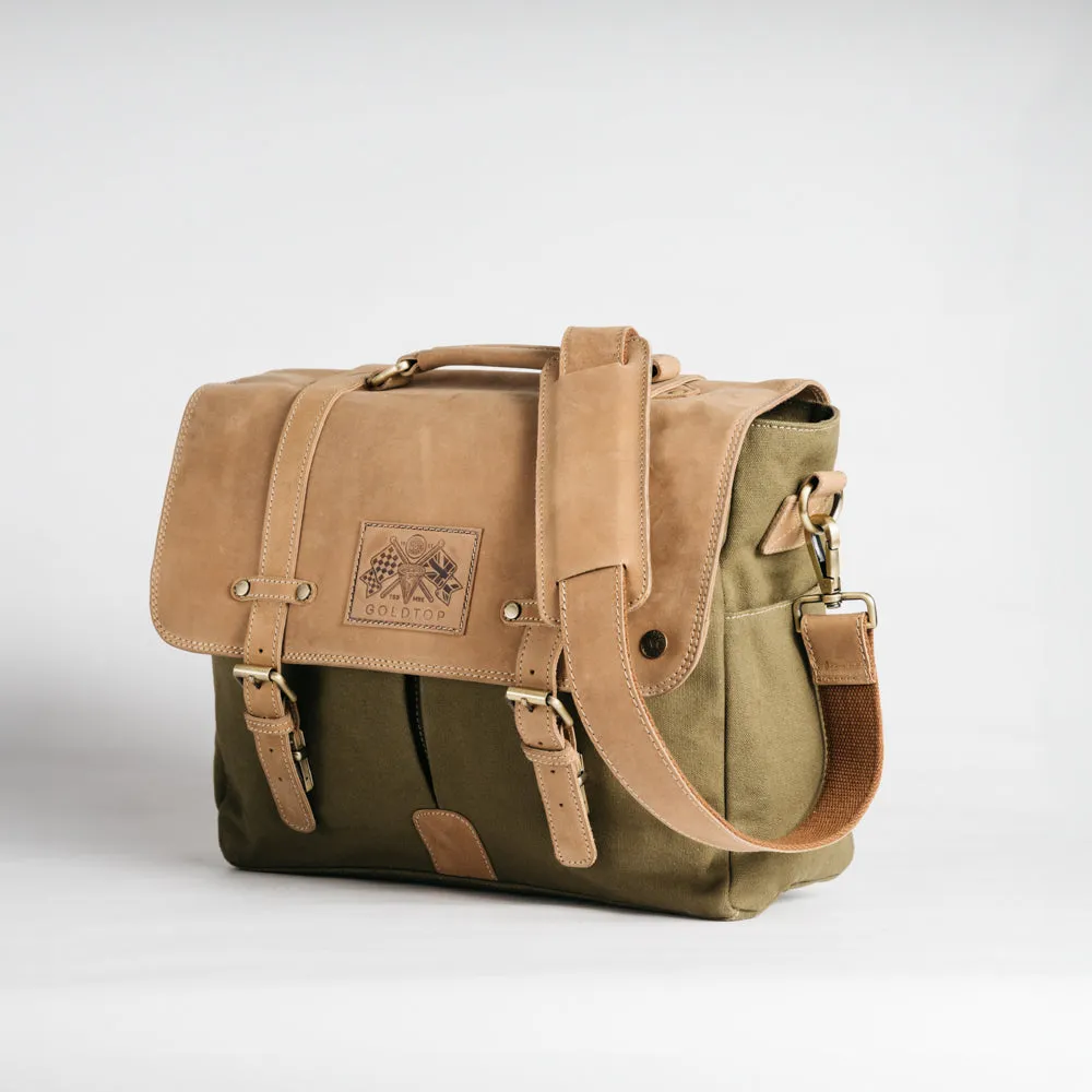 Canvas & Leather Messenger Bag