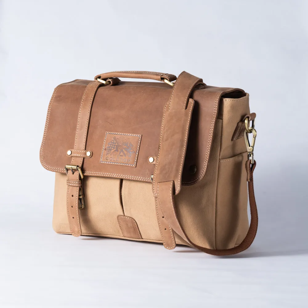 Canvas & Leather Messenger Bag