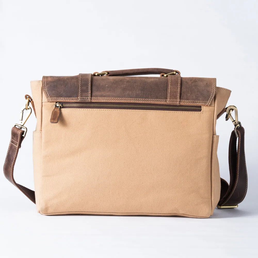 Canvas & Leather Messenger Bag