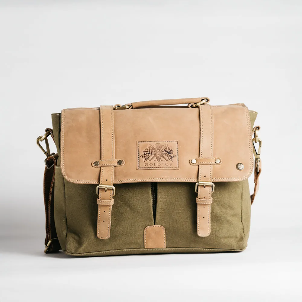 Canvas & Leather Messenger Bag