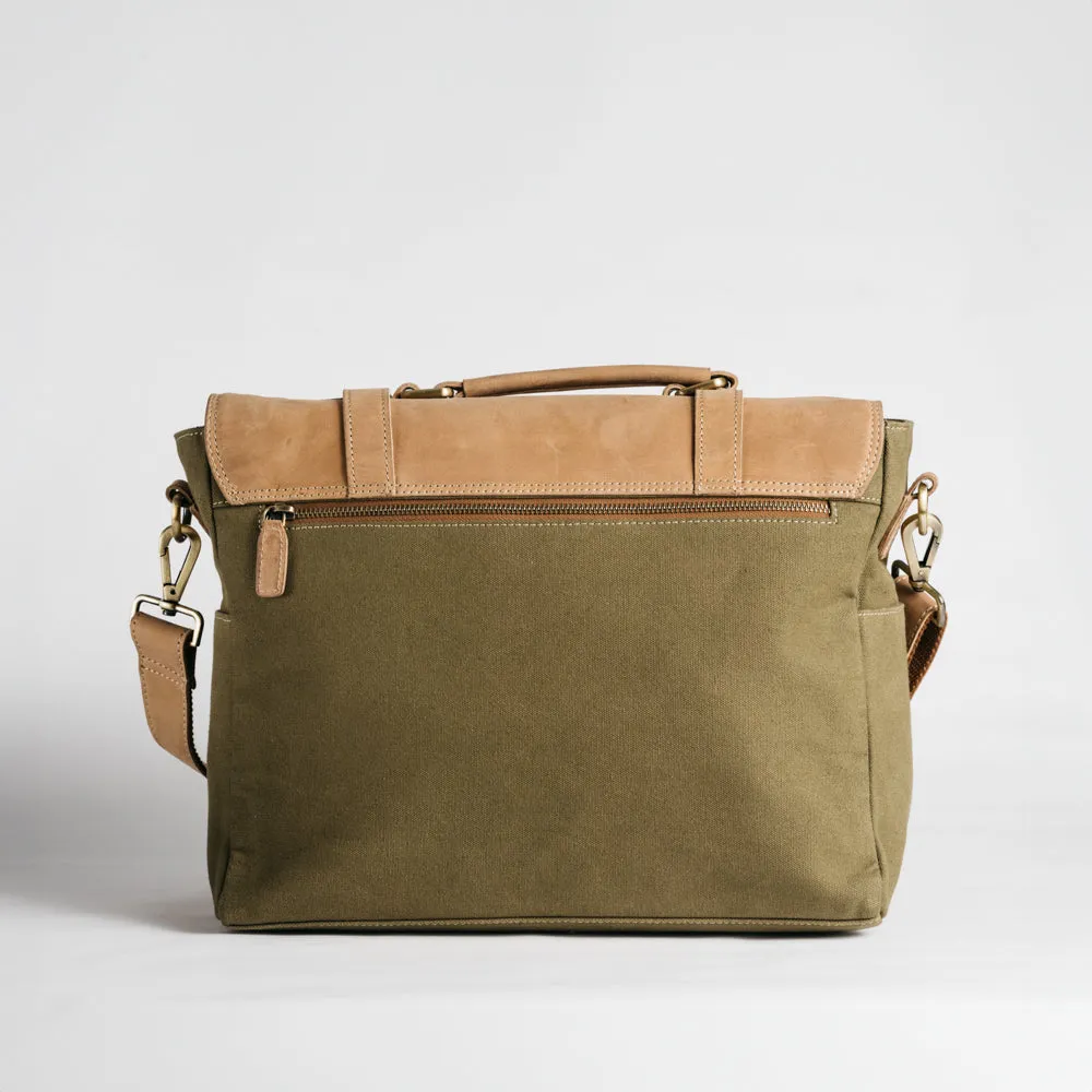 Canvas & Leather Messenger Bag