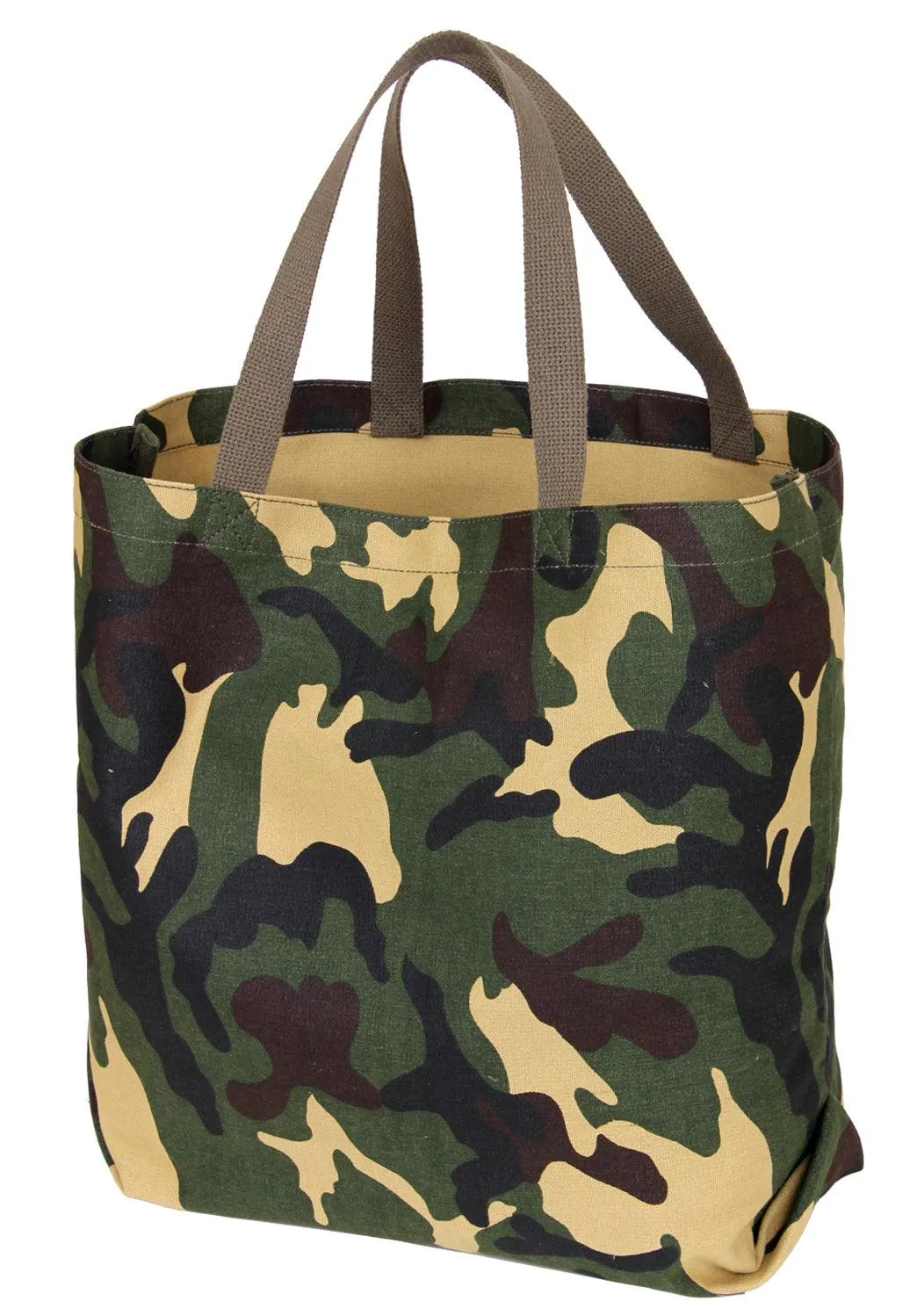 Canvas Camo And Solid Tote Bag