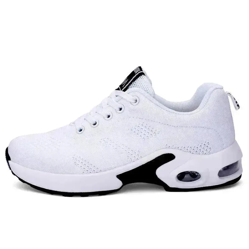 Casual Shoes Breathable Lightweight Mother Shoes Lace-up Cushioned Sneakers for Women