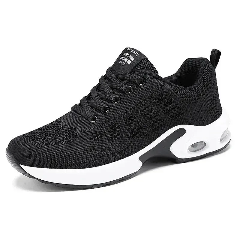 Casual Shoes Breathable Lightweight Mother Shoes Lace-up Cushioned Sneakers for Women