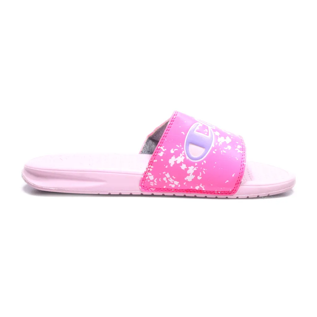 Champion Sliders Pu Leather Pink Colour For Women