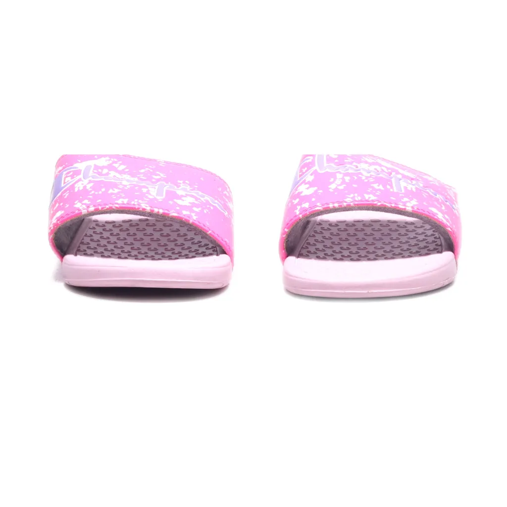 Champion Sliders Pu Leather Pink Colour For Women