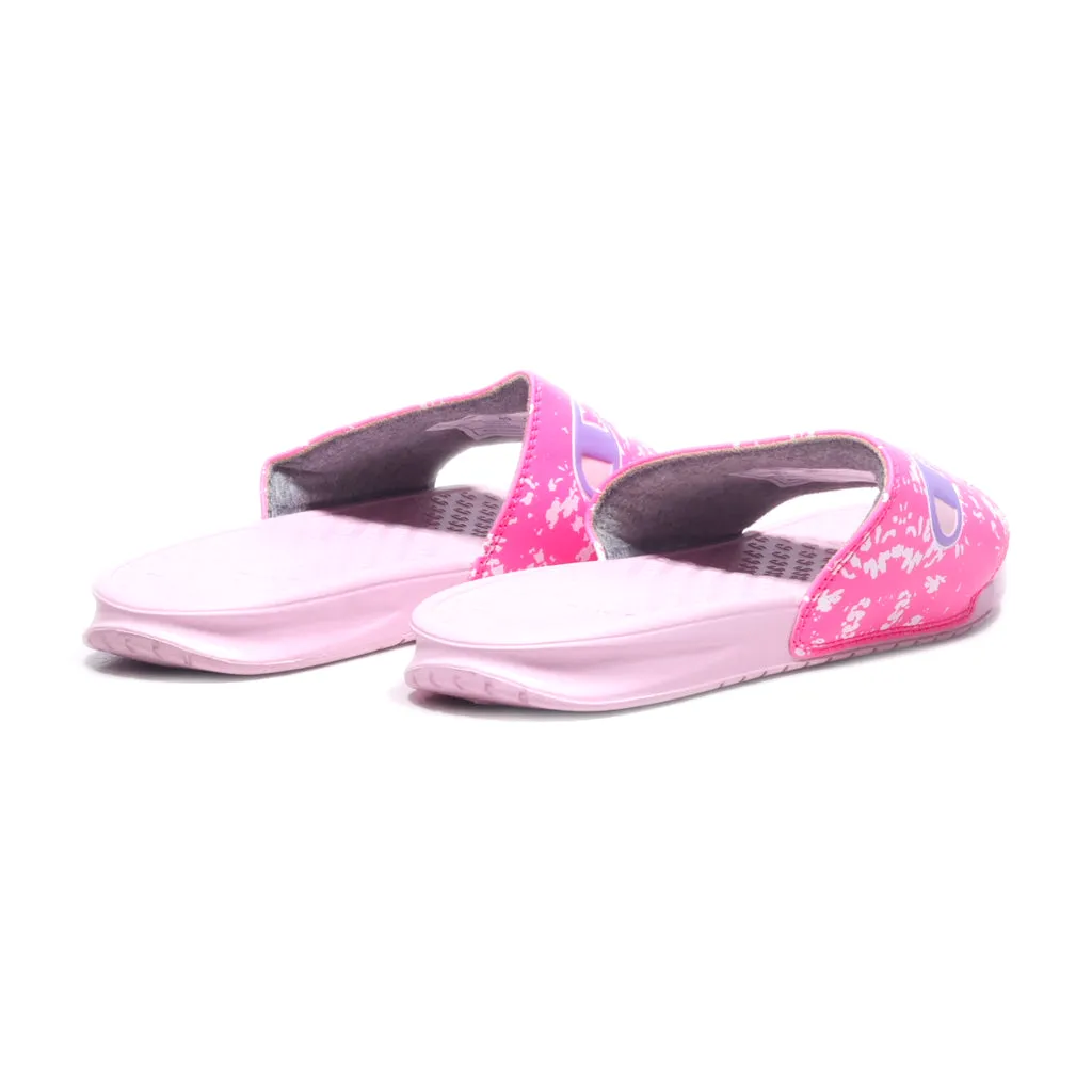 Champion Sliders Pu Leather Pink Colour For Women