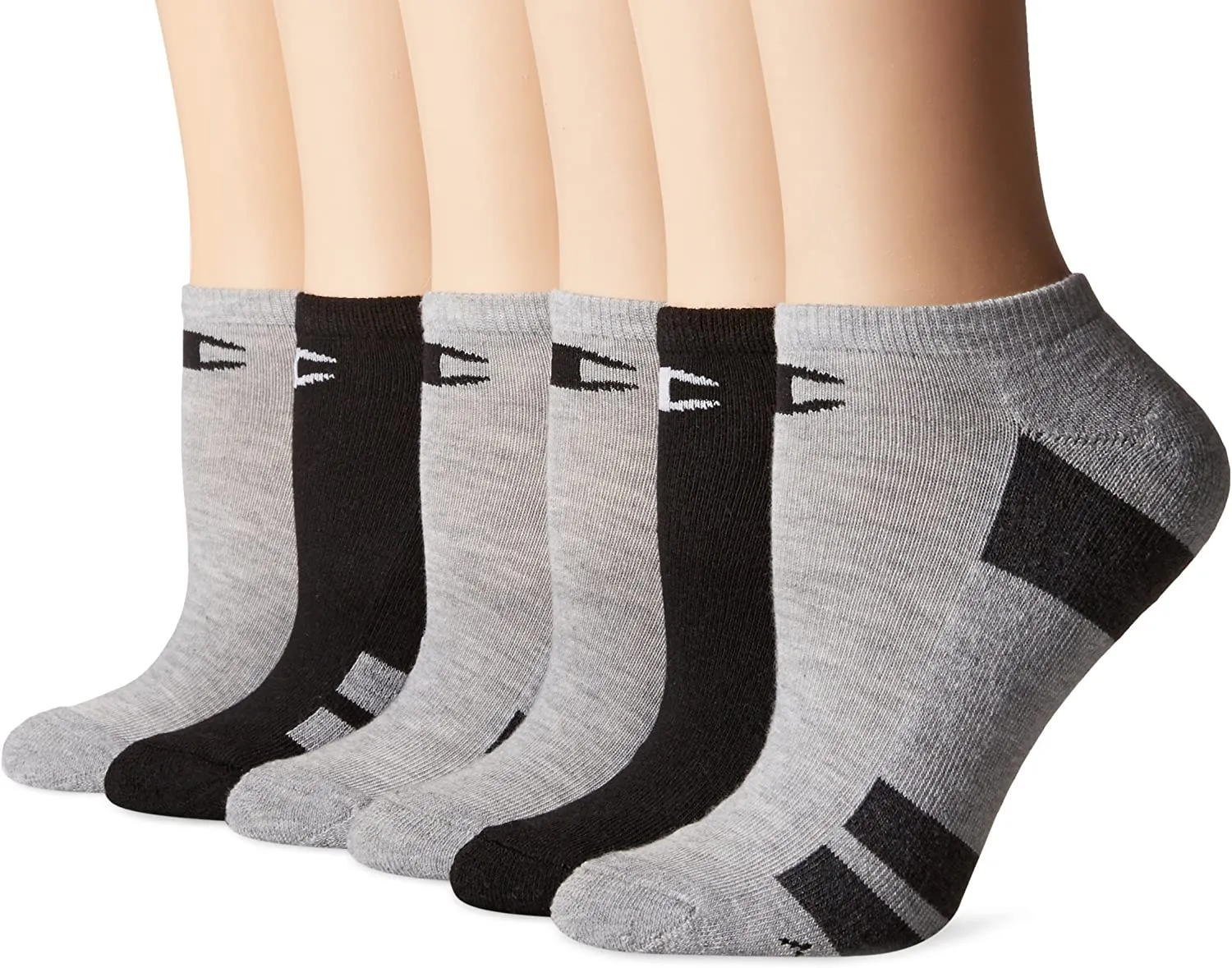 Champion Women's Double Dry 6-Pair Pack Performance No Show Cushioned Socks