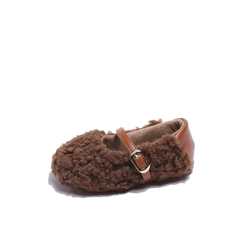 Children's Casual Shoes: Girls' Soft Cotton Plush Flats - TSS238