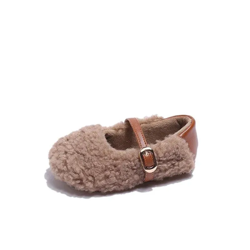 Children's Casual Shoes: Girls' Soft Cotton Plush Flats - TSS238