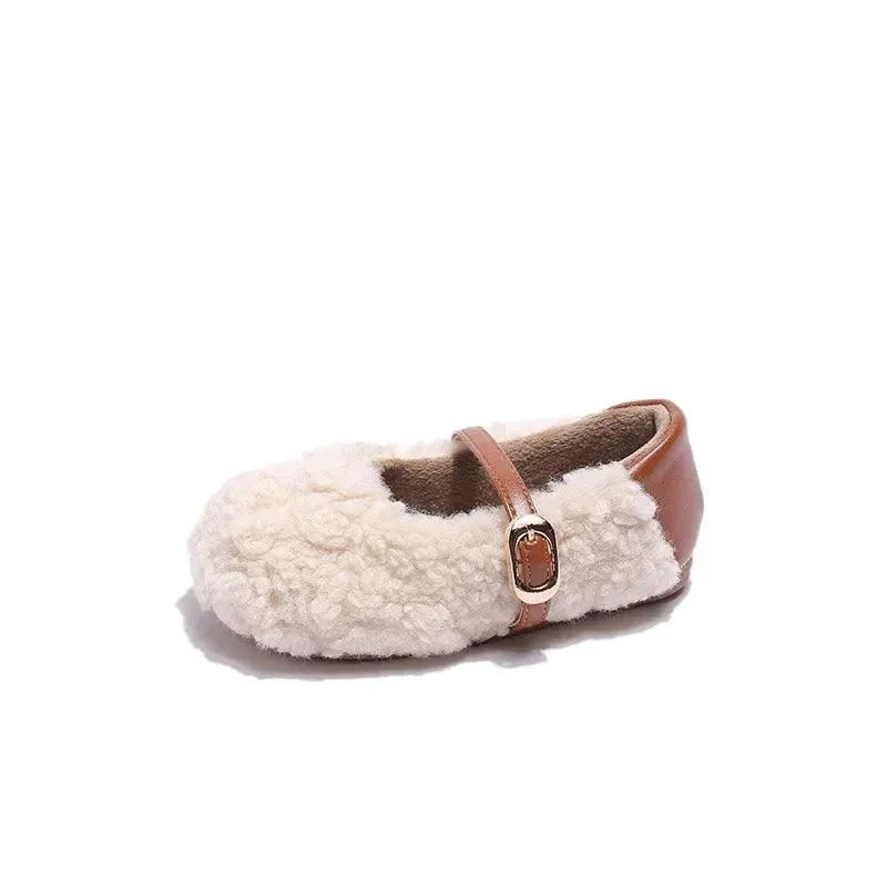 Children's Casual Shoes: Girls' Soft Cotton Plush Flats - TSS238