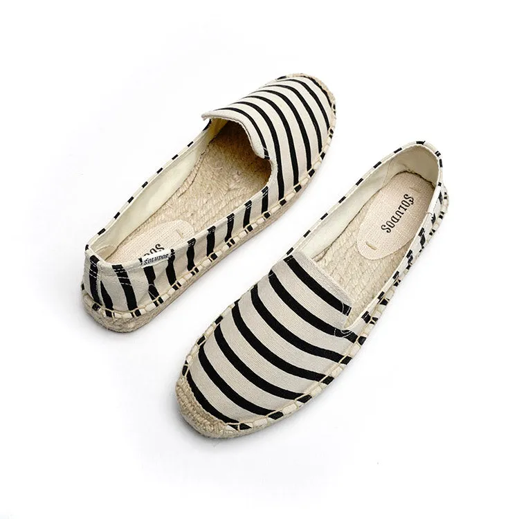 CLASSIC STRIPE SMOKING SLIPPER_NATURAL BLACK