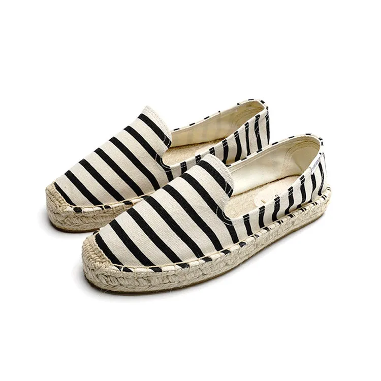 CLASSIC STRIPE SMOKING SLIPPER_NATURAL BLACK