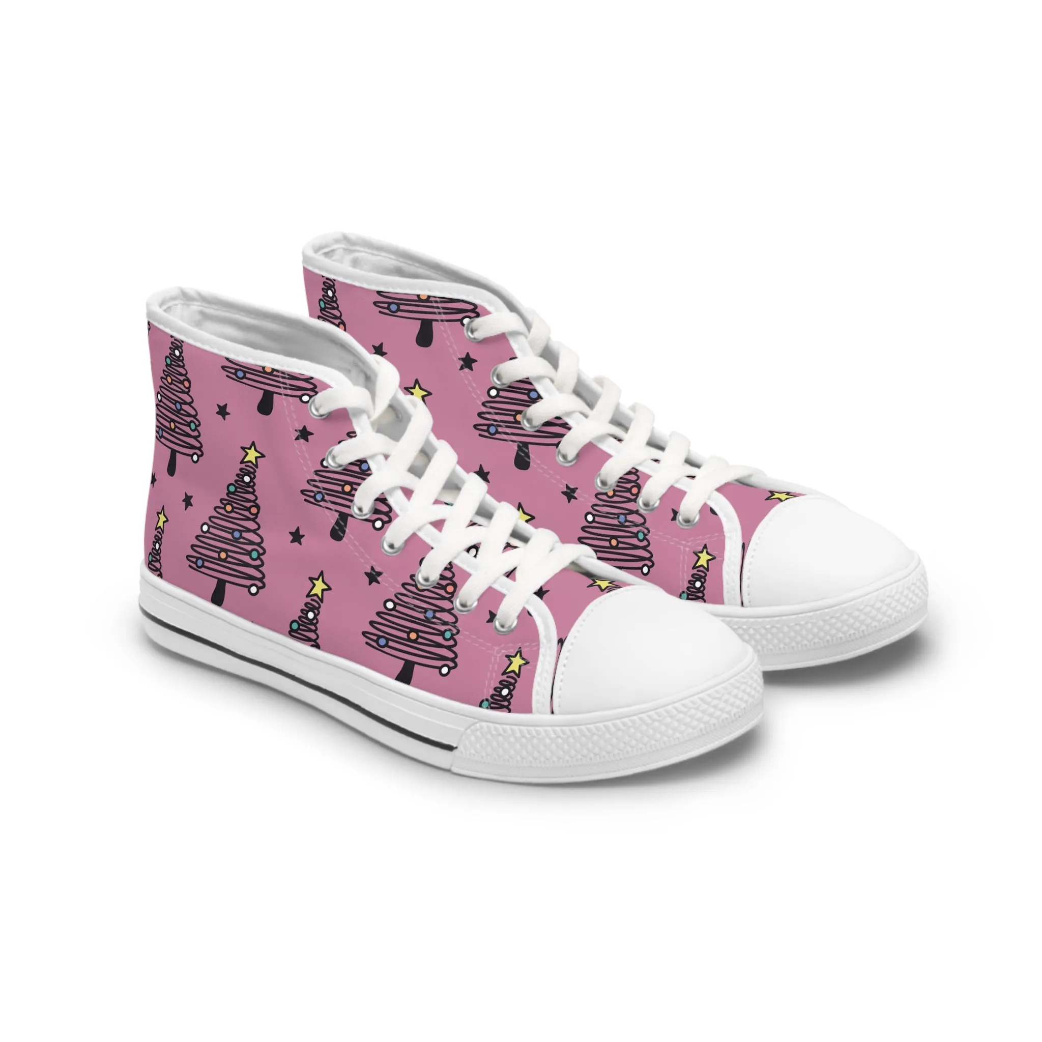 Colorful Christmas Trees Women's High Top Sneakers