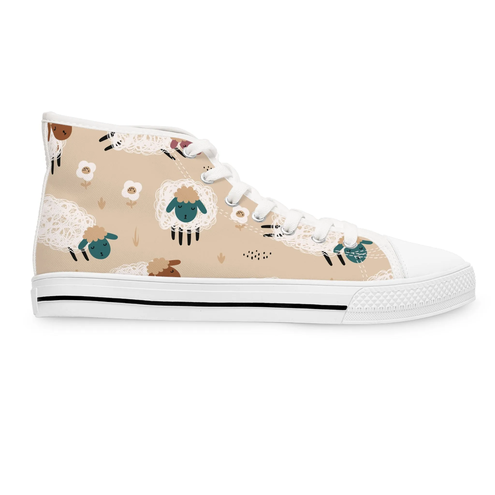 Colorful Sheep Women's High Top Sneakers