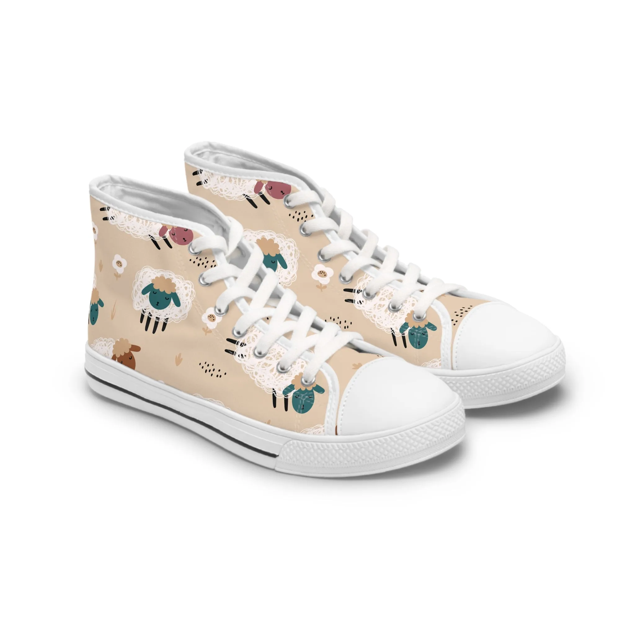 Colorful Sheep Women's High Top Sneakers