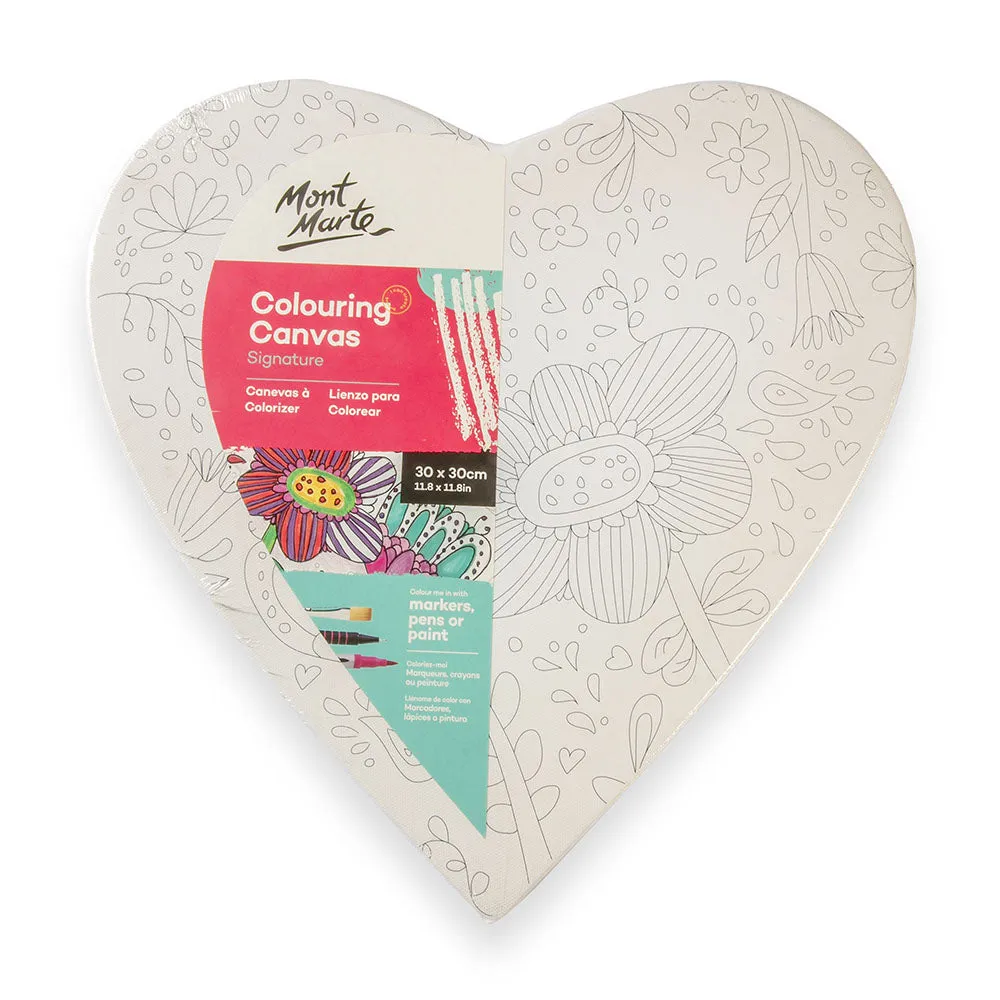 Colouring Canvas Heart Signature 30cm (11.8in) - Blooms