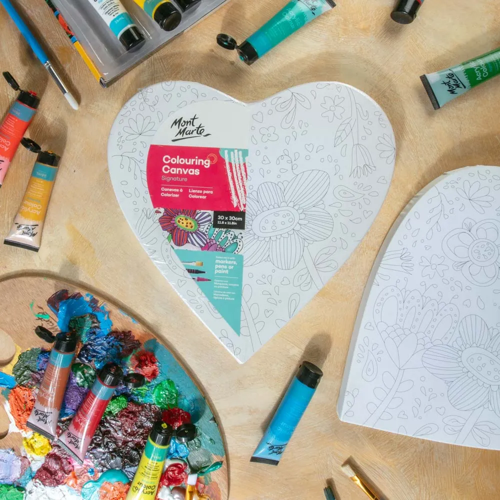 Colouring Canvas Heart Signature 30cm (11.8in) - Blooms