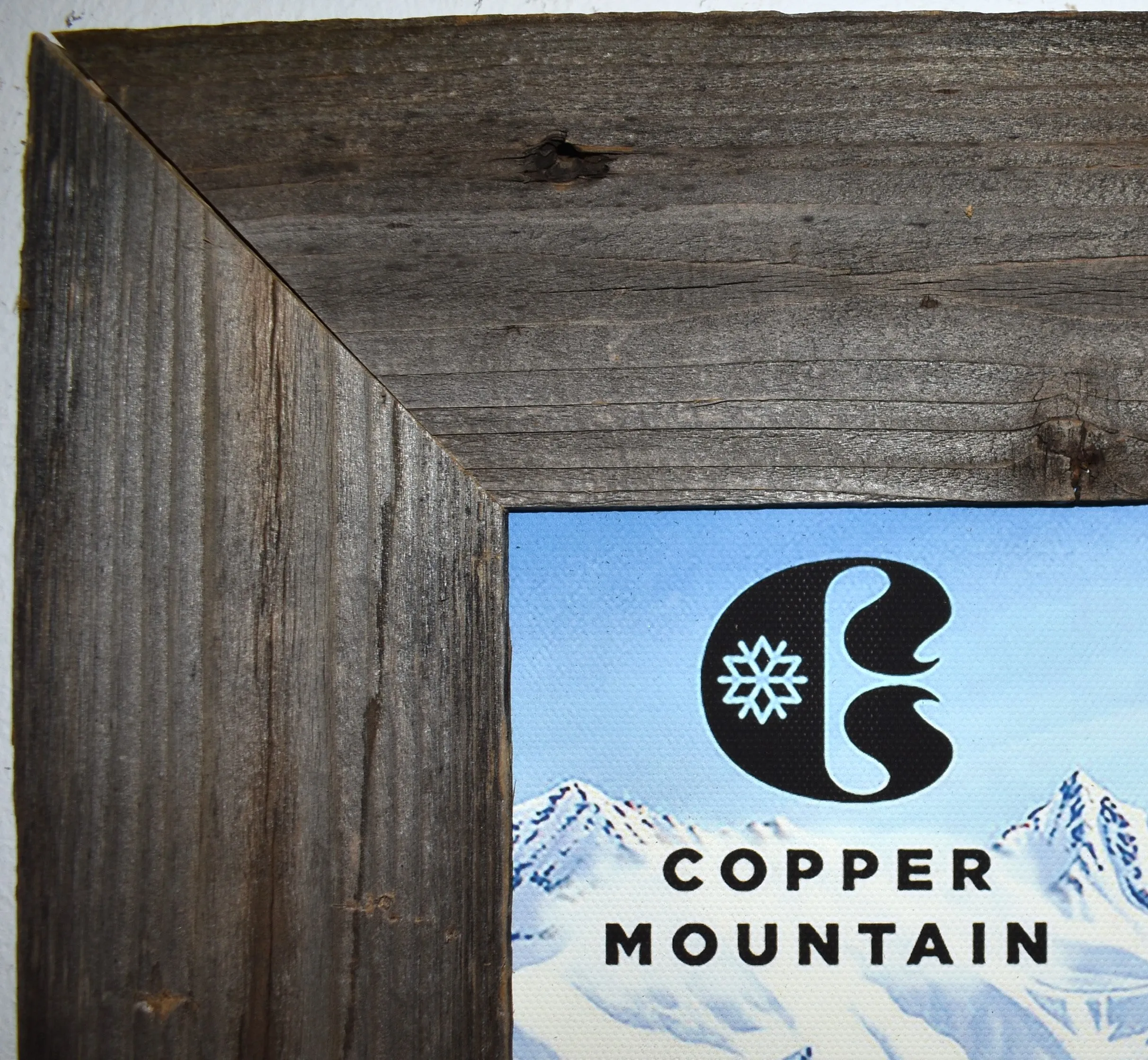 Copper Mountain Trail Map Canvas Print in Barnwood Frame