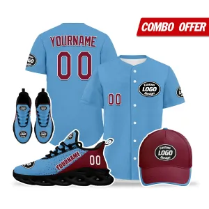 Custom Blue Red Jersey MaxSoul Shoes and Hat Combo Offer Personalized ZH-D0b009c-b