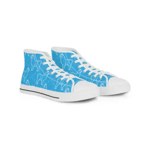 Cute Blue Llama Men's High Top Sneakers