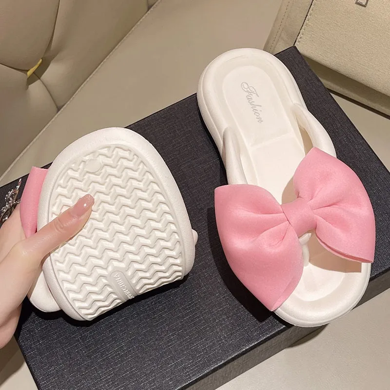 Cute Cartoon Style Exaggerated Bow Bedroom Slippers