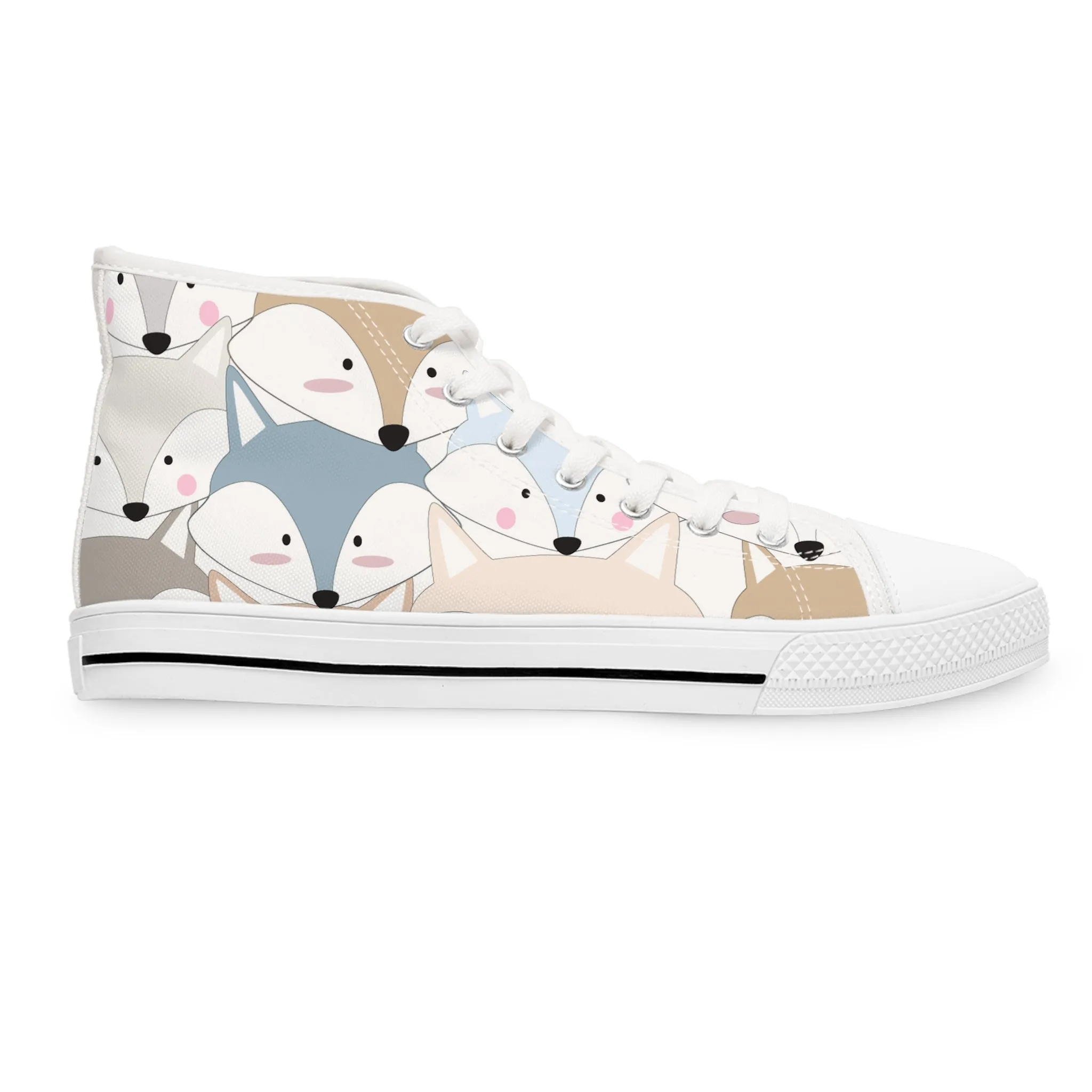 Cute Colorful Foxes Women's High Top Sneakers