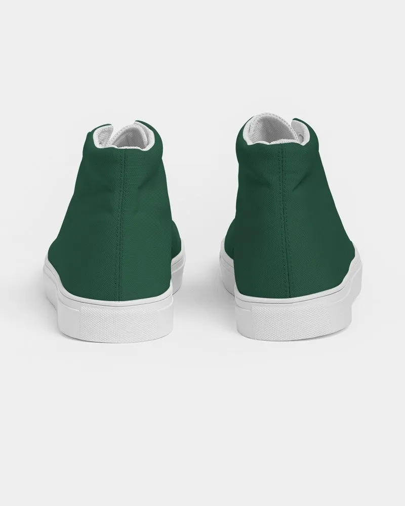 Dark Green Men's High-top Canvas Sneakers | Men's | Dark Pastel Green | C60M0Y60K80