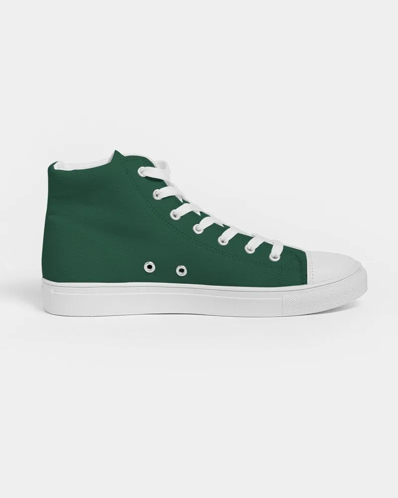 Dark Green Men's High-top Canvas Sneakers | Men's | Dark Pastel Green | C60M0Y60K80