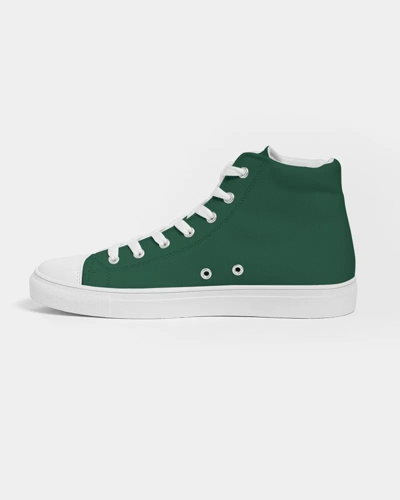 Dark Green Men's High-top Canvas Sneakers | Men's | Dark Pastel Green | C60M0Y60K80