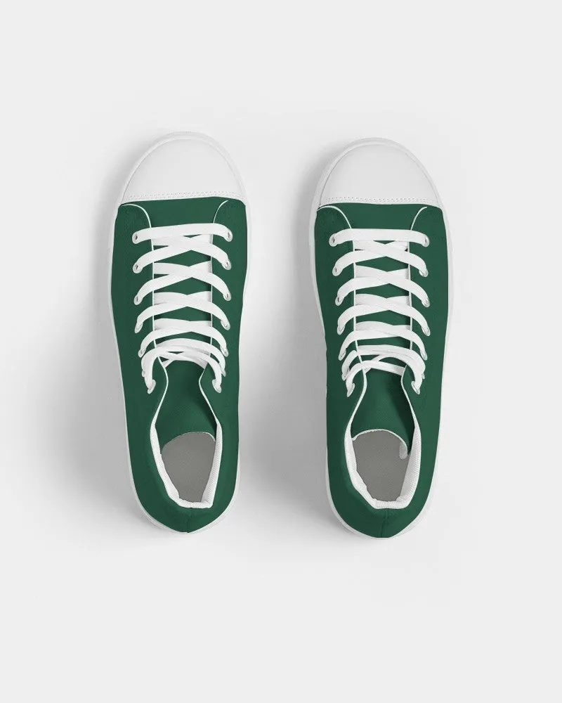 Dark Green Men's High-top Canvas Sneakers | Men's | Dark Pastel Green | C60M0Y60K80