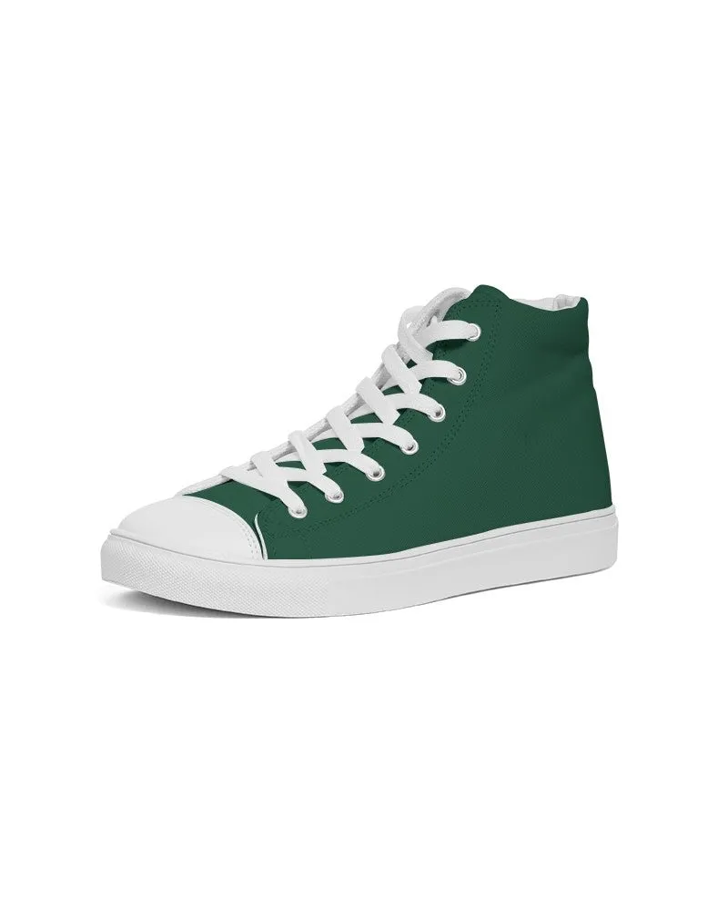 Dark Green Men's High-top Canvas Sneakers | Men's | Dark Pastel Green | C60M0Y60K80