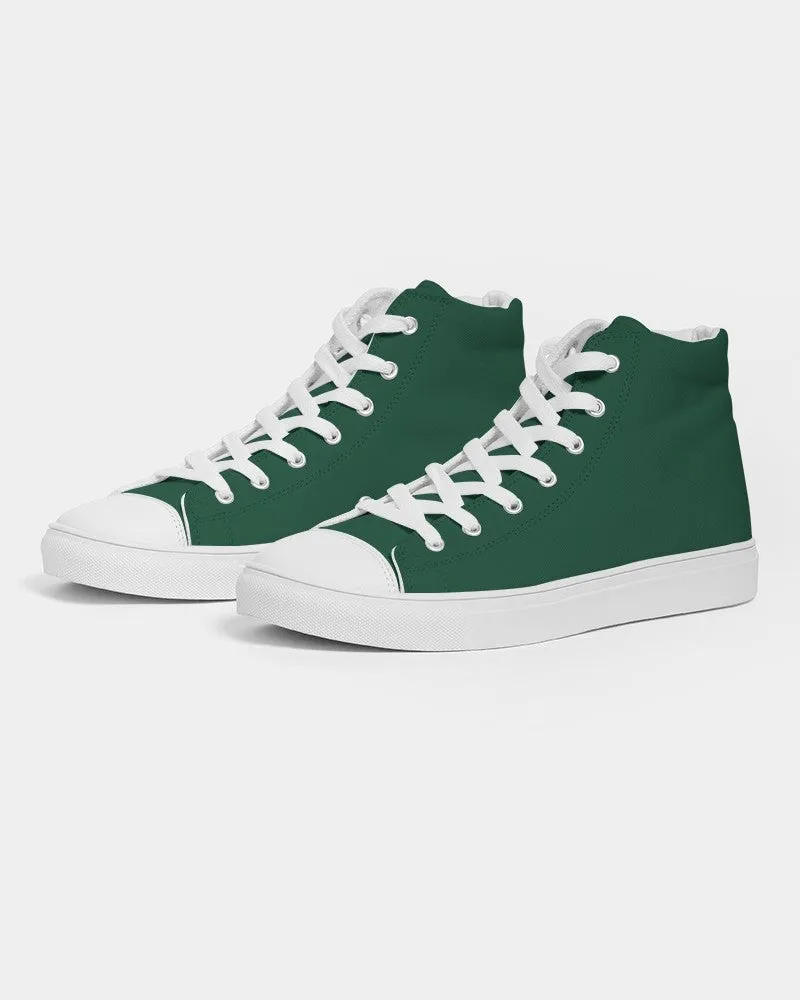 Dark Green Men's High-top Canvas Sneakers | Men's | Dark Pastel Green | C60M0Y60K80