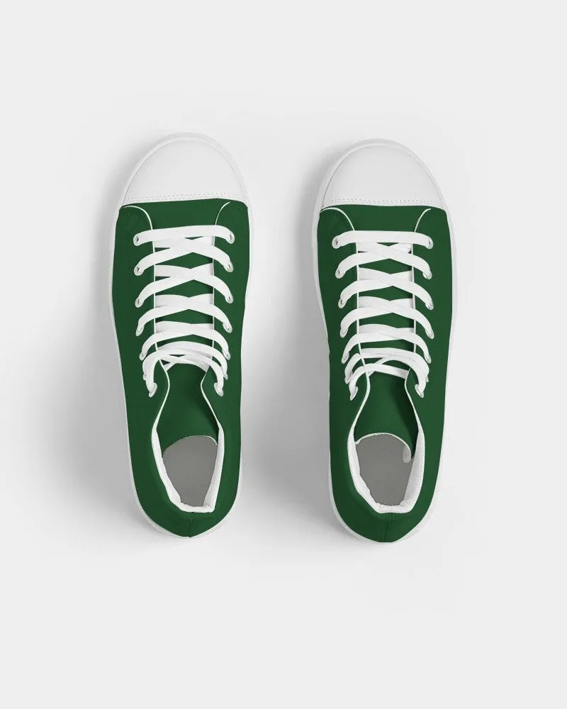 Dark Green Men's High-top Canvas Sneakers | Men's | Dark Pure Green | C100M0Y100K80