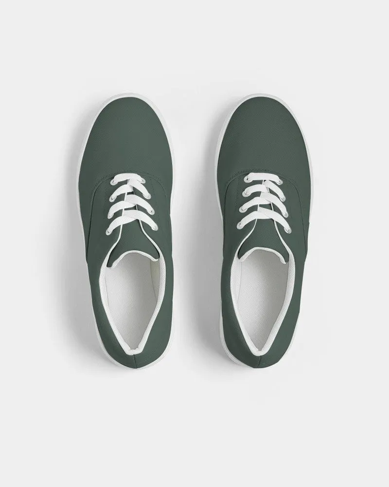 Dark Green Women's Canvas Sneakers | Women's | Dark Pale Pastel Green | C30M0Y30K80