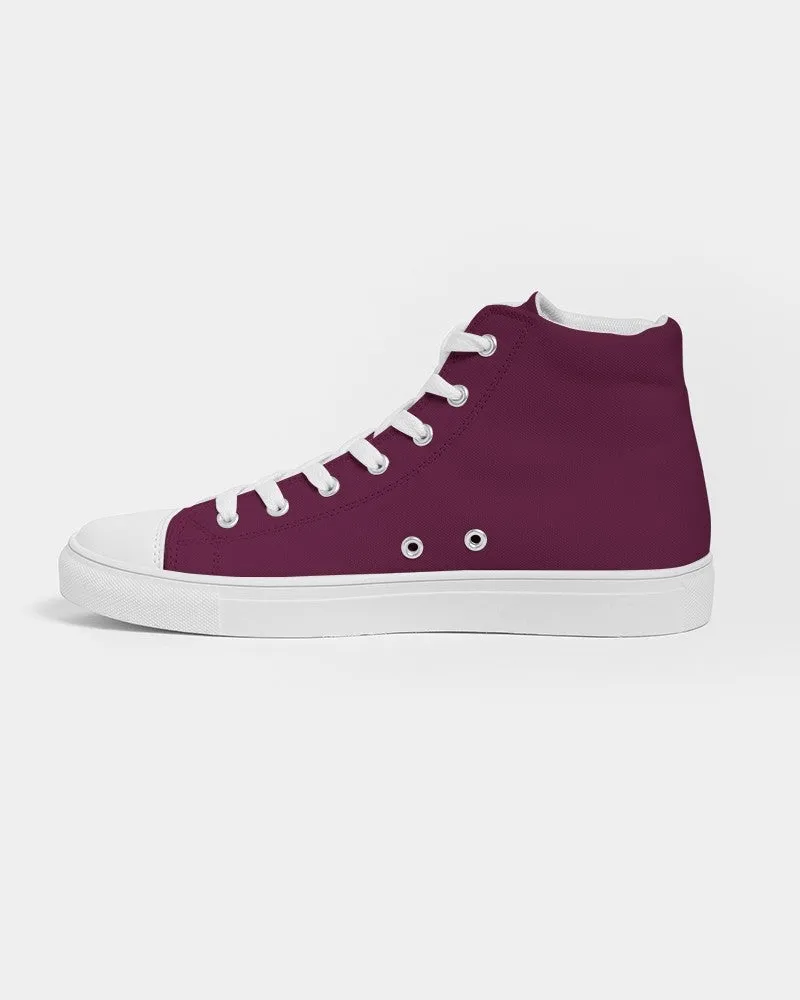 Dark Magenta Women's High-top Canvas Sneakers | Women's | Dark Pure Magenta | C0M100Y0K80