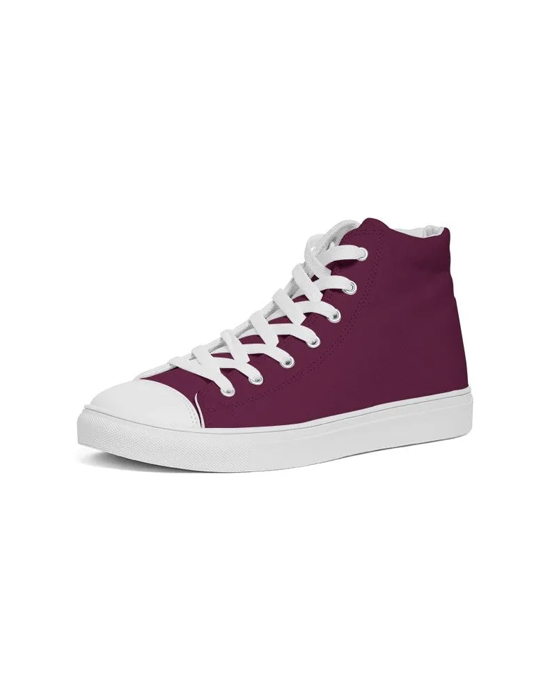 Dark Magenta Women's High-top Canvas Sneakers | Women's | Dark Pure Magenta | C0M100Y0K80