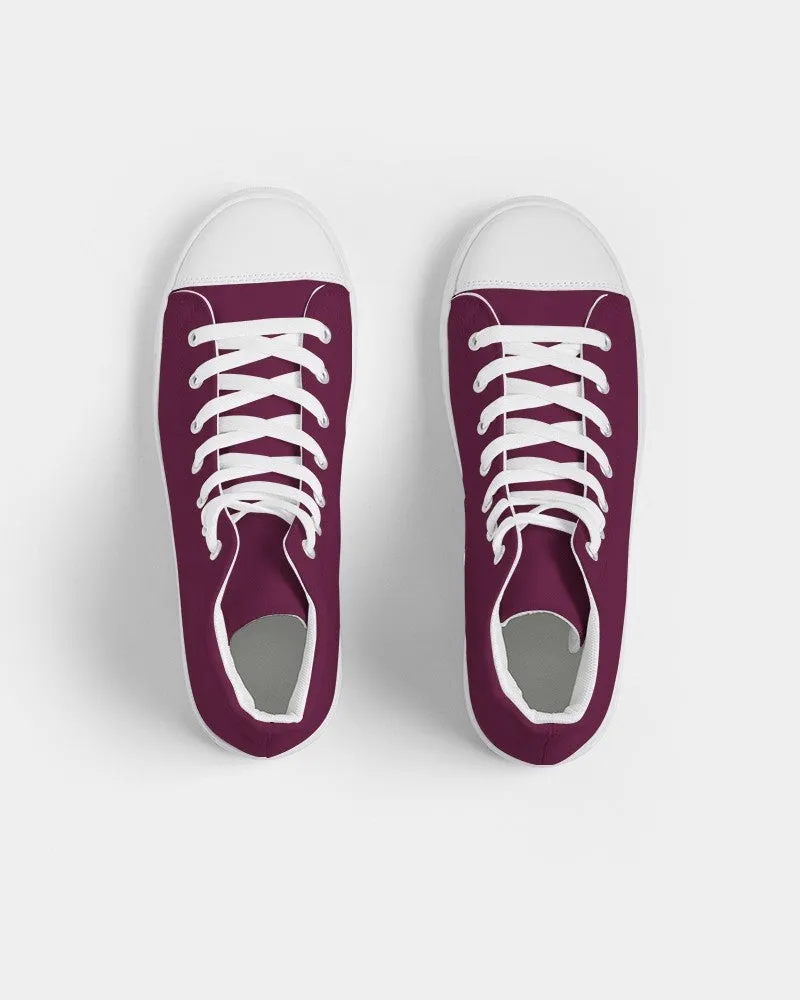 Dark Magenta Women's High-top Canvas Sneakers | Women's | Dark Pure Magenta | C0M100Y0K80