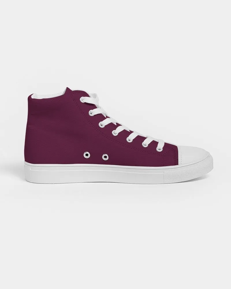 Dark Magenta Women's High-top Canvas Sneakers | Women's | Dark Pure Magenta | C0M100Y0K80