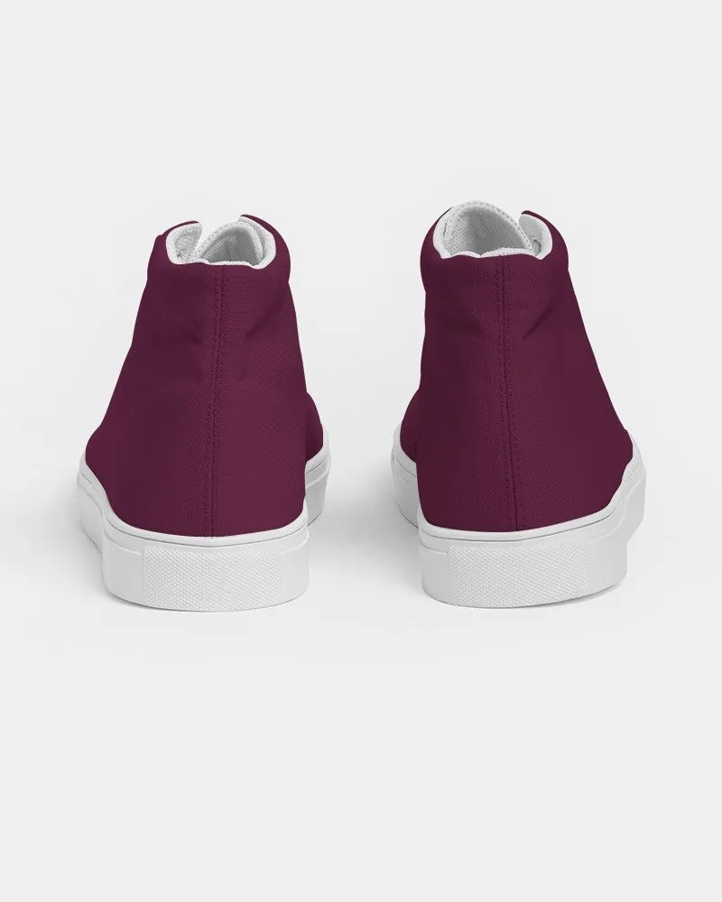 Dark Magenta Women's High-top Canvas Sneakers | Women's | Dark Pure Magenta | C0M100Y0K80