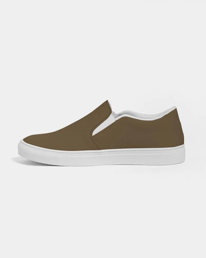 Dark Orange Brown Slip-On Canvas Sneakers | Women's | Dark Pastel Orange Brown | C0M30Y60K80